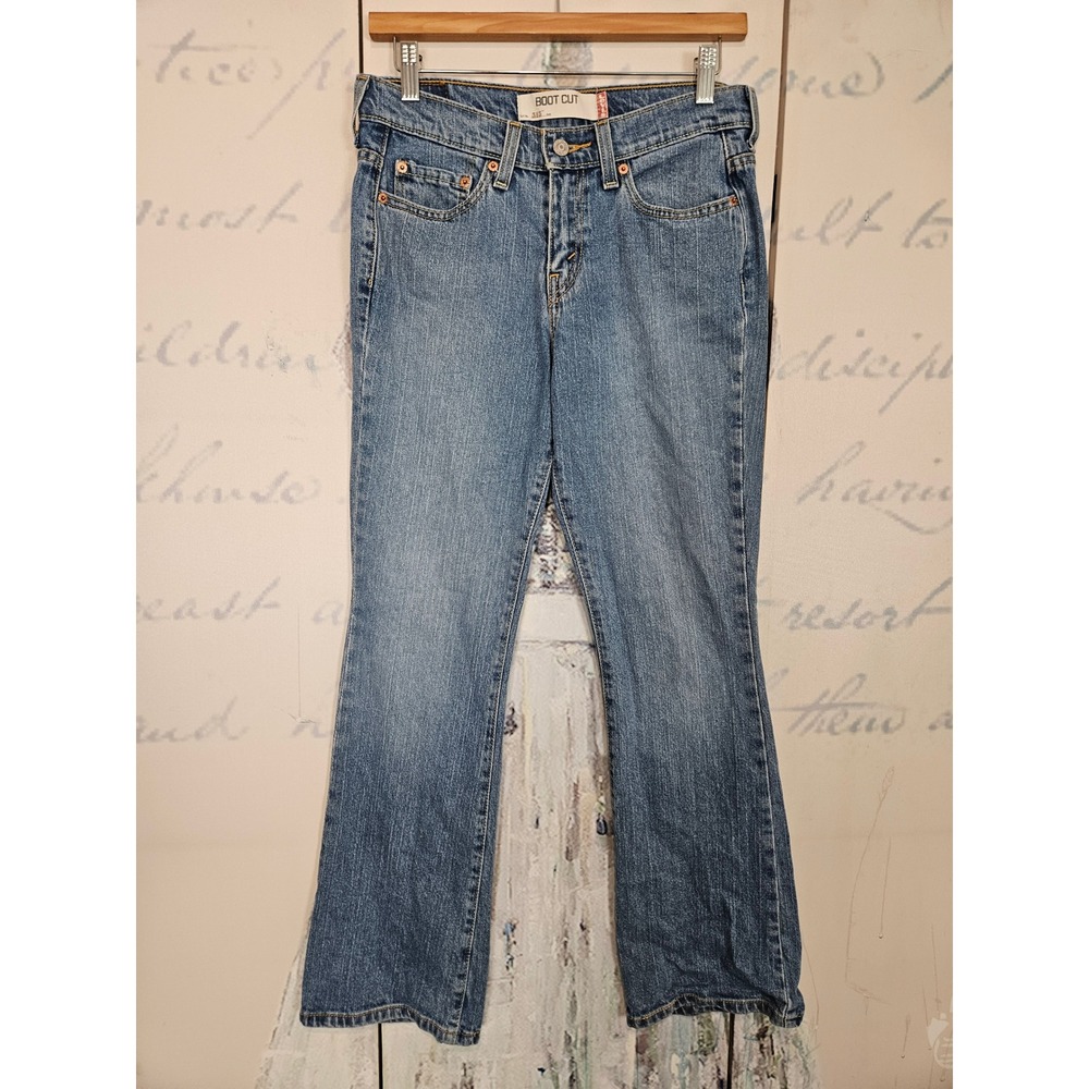Levi's 515 Bootcut Jeans 4M Medium Blue Stretch Y2K Low Rise Denim Pants